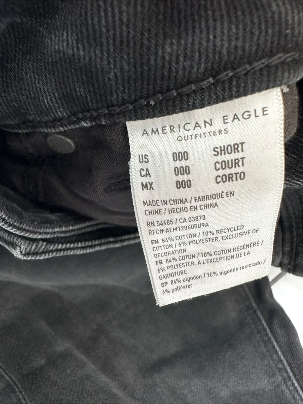 American Eagle Outfitters Black Distressed Straight Leg Jeans